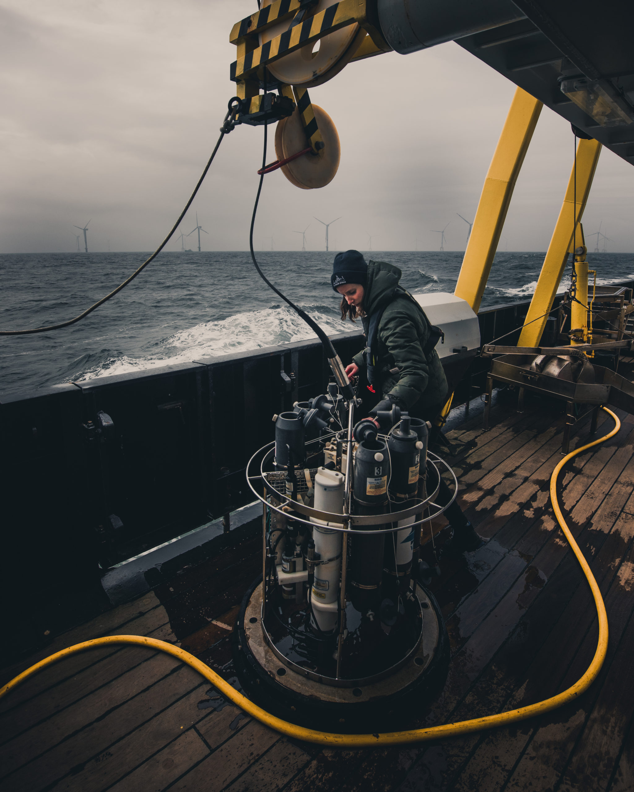marine scientist working onboard a vessel