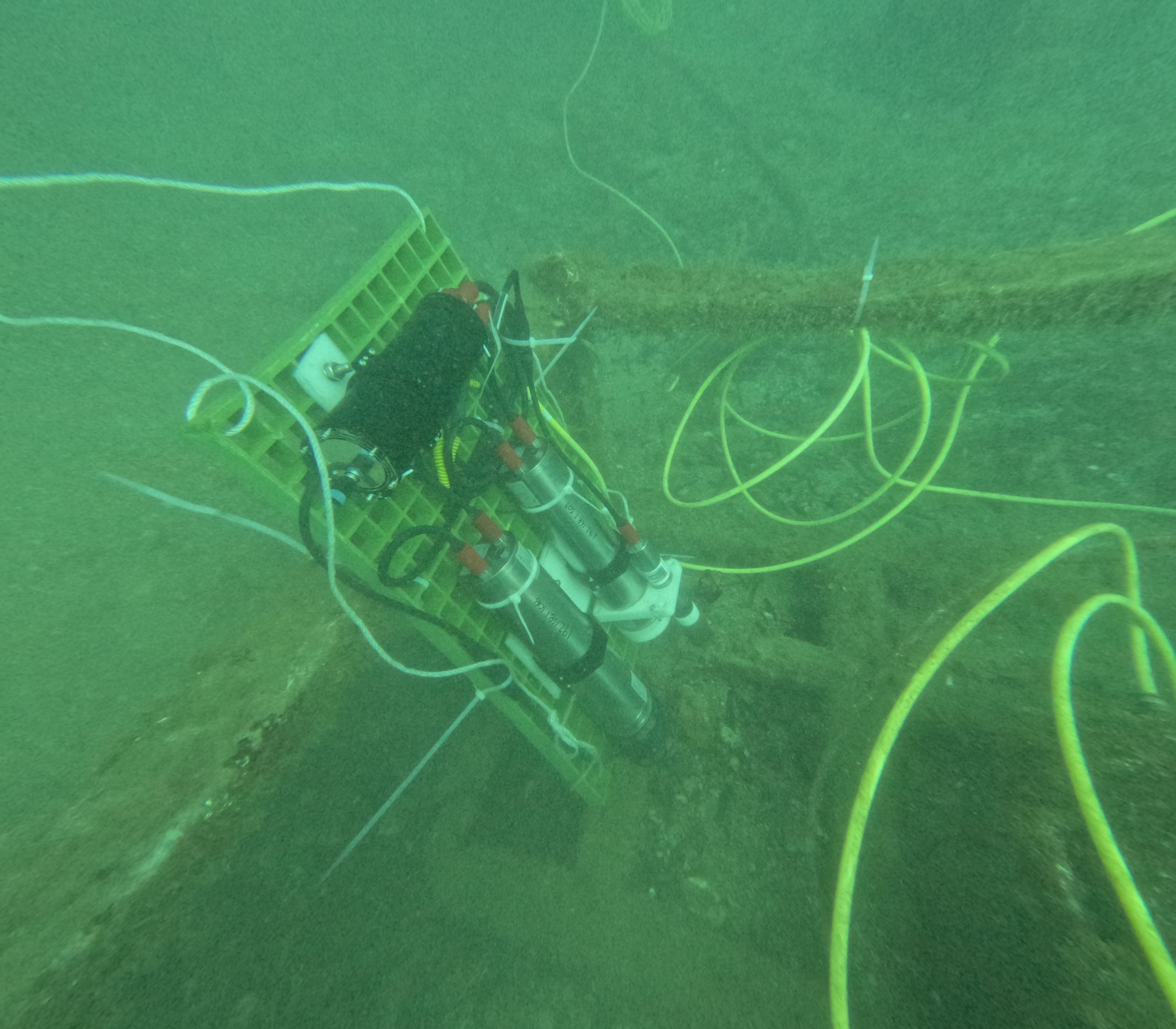 ocean observing instrumentation underwater on the seafloor